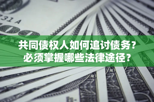 武汉共同债权人如何追讨债务？必须掌握哪些法律途径？