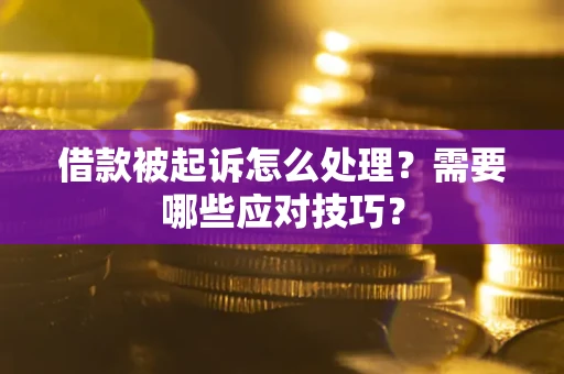 武汉借款被起诉怎么处理？需要哪些应对技巧？