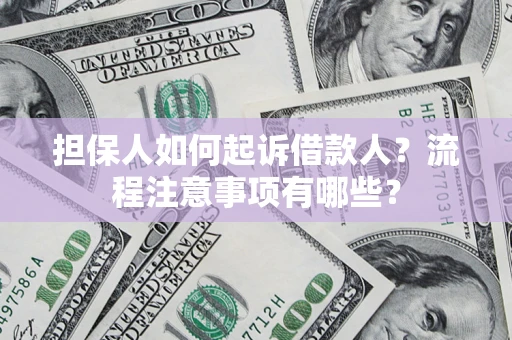 武汉担保人如何起诉借款人？流程注意事项有哪些？